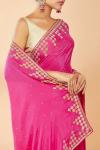 Fuchsia Embroidered Saree