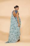 Aqua Blue Embroidered Saree