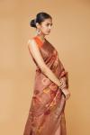 Rust Embroidered Saree