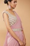 Onion Pink Ruffle Saree