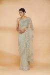 Minty Green Embroidered Saree