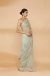 Minty Green Embroidered Saree