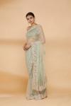 Minty Green Embroidered Saree