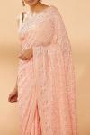 Peach Embroidered Saree