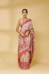 Ivory Saree with muliticolor weave