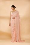 Peach Embroidered Saree