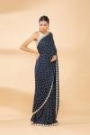 Space Blue Embroidered Saree