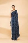 Space Blue Embroidered Saree