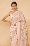 Soft Peach Embroidered Saree