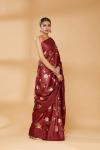 Sangria Red Embroidered Saree