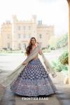 Cobalt Blue Organza Lehenga 