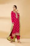 Fuschia Pink & Pista Green Embroidered Suit