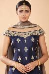 Royal Blue Embroidered Sharara Suit