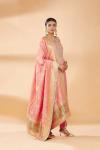 Peachish Pink Embroidered Straight Suit