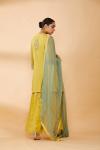 Yellow Embroidered Sharara Suit