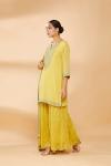 Yellow Embroidered Sharara Suit