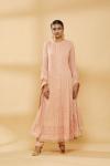 Light Peach Embroidered Anarkali Suit