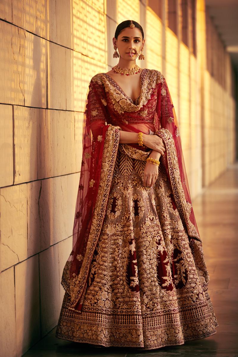 Rosewood Maroon Bridal Lehenga